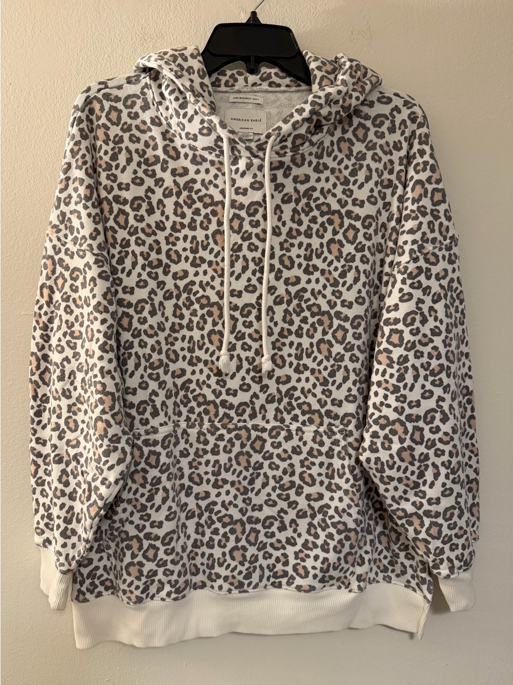 American Eagle Leopard Print Hoodie Ahh-Mazingly Soft Oversized